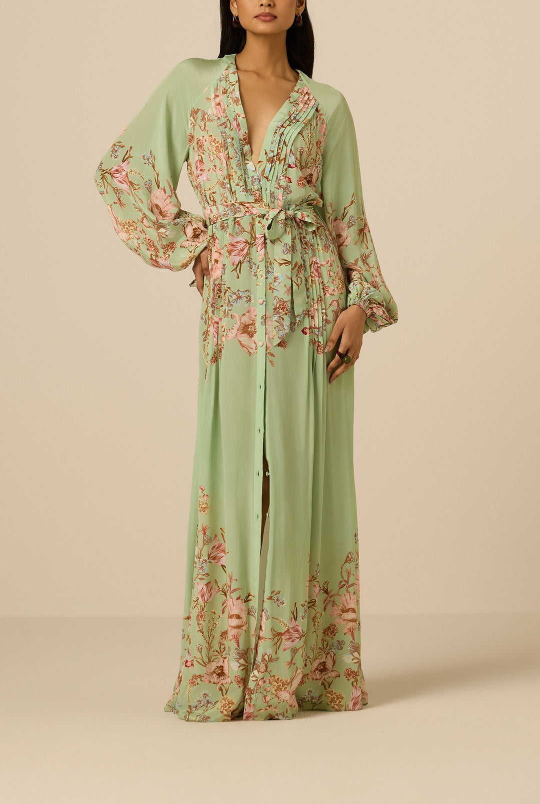 Robe longue plissée Ezra