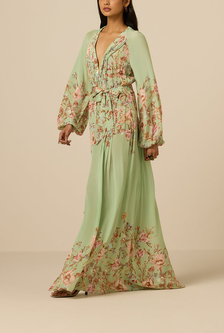 Robe longue plissée Ezra
