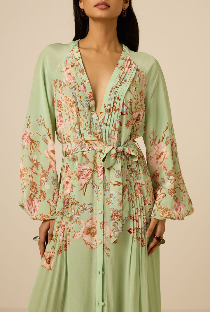 Robe longue plissée Ezra