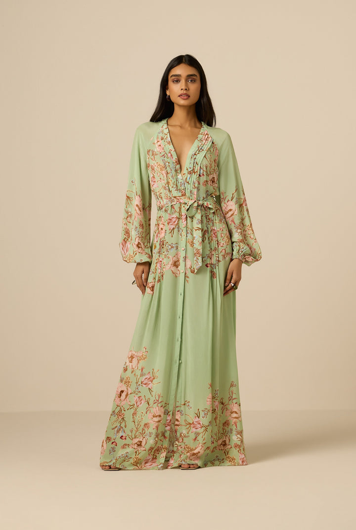 Robe longue plissée Ezra