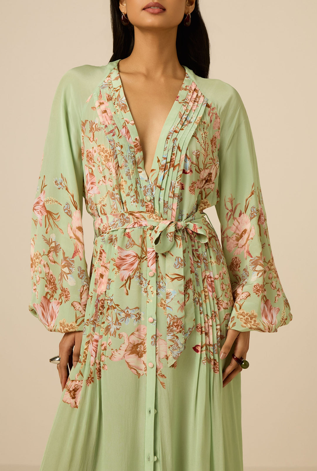 Robe longue plissée Ezra