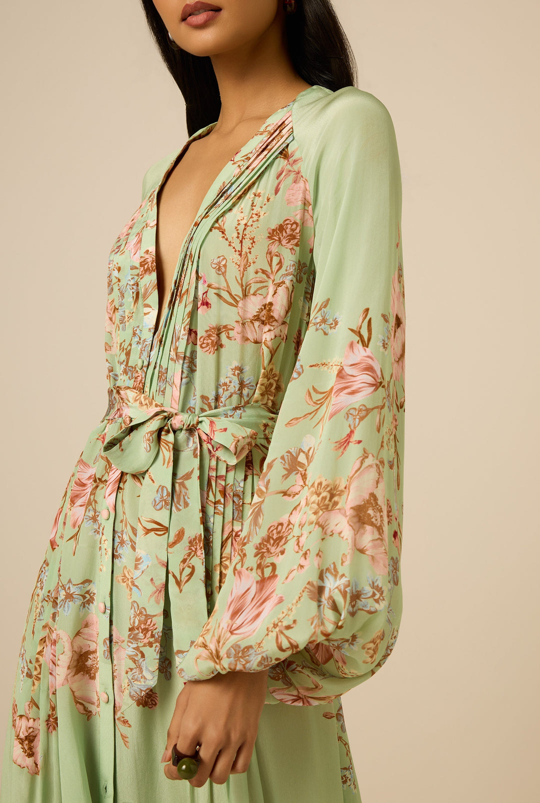 Robe longue plissée Ezra