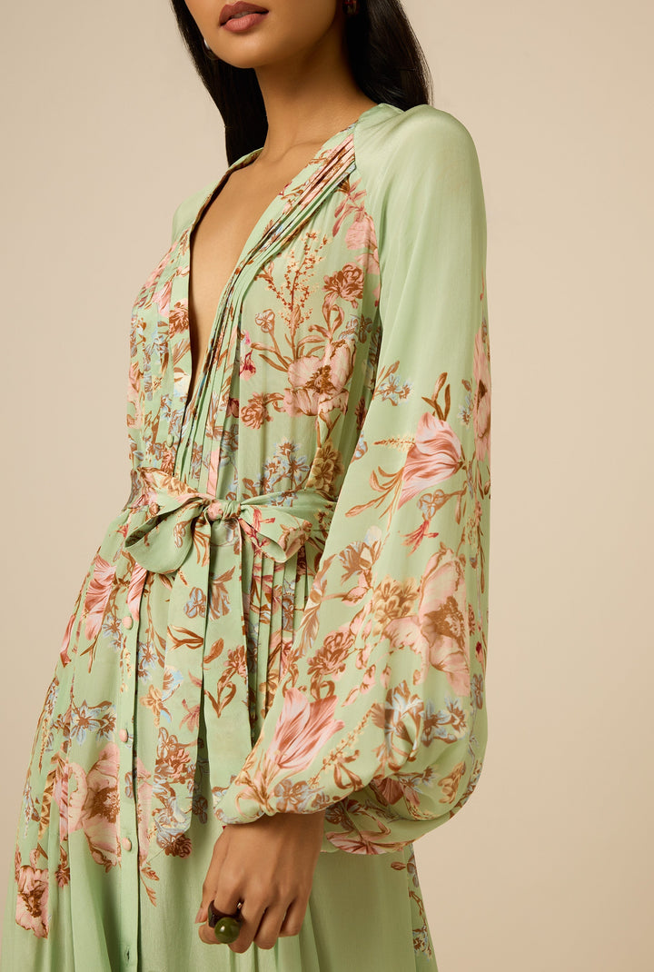 Robe longue plissée Ezra